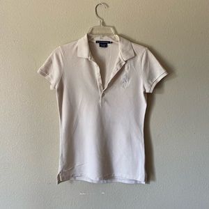 Vintage Ralph Lauren Sport Embroidered Collared Shirt Offwhite size M